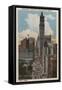 New York, NY - Broadway Showing Woolworth Building-Lantern Press-Framed Stretched Canvas
