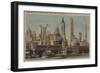 New York, NY - Downtown Skyline from Staten Island-Lantern Press-Framed Art Print
