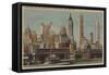 New York, NY - Downtown Skyline from Staten Island-Lantern Press-Framed Stretched Canvas