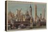 New York, NY - Downtown Skyline from Staten Island-Lantern Press-Stretched Canvas