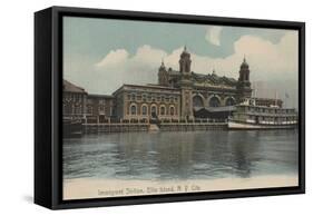 New York, NY - Immigrant Station on Ellis Island-Lantern Press-Framed Stretched Canvas