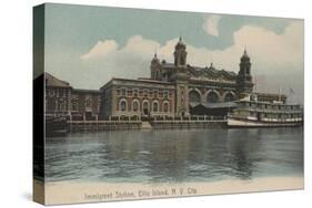New York, NY - Immigrant Station on Ellis Island-Lantern Press-Stretched Canvas