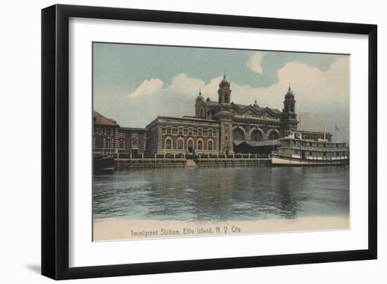 New York, NY - Immigrant Station on Ellis Island-Lantern Press-Framed Art Print