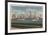 New York, NY - Lower Manhattan from Governor's Island-Lantern Press-Framed Premium Giclee Print