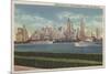 New York, NY - Lower Manhattan from Governor's Island-Lantern Press-Mounted Premium Giclee Print