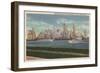 New York, NY - Lower Manhattan from Governor's Island-Lantern Press-Framed Art Print