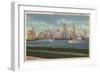 New York, NY - Lower Manhattan from Governor's Island-Lantern Press-Framed Art Print