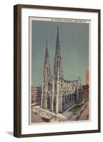 New York, NY - St. Patricks Cathedral Surroundings-Lantern Press-Framed Art Print