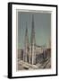 New York, NY - St. Patricks Cathedral Surroundings-Lantern Press-Framed Art Print