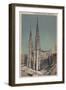 New York, NY - St. Patricks Cathedral Surroundings-Lantern Press-Framed Art Print