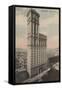 New York, NY - Times Building, in Times Square-Lantern Press-Framed Stretched Canvas