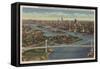 New York, NY - Triborough Bridge, looking South-Lantern Press-Framed Stretched Canvas