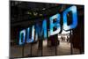 New York, NY, USA - Blue sign for DUMBO, New York, New York-Panoramic Images-Mounted Photographic Print