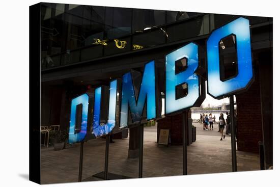 New York, NY, USA - Blue sign for DUMBO, New York, New York-Panoramic Images-Stretched Canvas