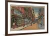 New York, NY - View of Chinatown Shops-Lantern Press-Framed Premium Giclee Print