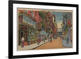 New York, NY - View of Chinatown Shops-Lantern Press-Framed Premium Giclee Print