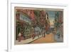 New York, NY - View of Chinatown Shops-Lantern Press-Framed Art Print