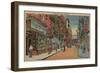 New York, NY - View of Chinatown Shops-Lantern Press-Framed Art Print