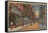 New York, NY - View of Chinatown Shops-Lantern Press-Framed Stretched Canvas