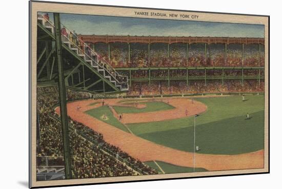 New York, NY - Yankee Stadium During Baseball Game-Lantern Press-Mounted Art Print