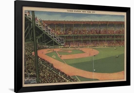 New York, NY - Yankee Stadium During Baseball Game-Lantern Press-Framed Art Print