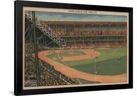 New York, NY - Yankee Stadium During Baseball Game-Lantern Press-Framed Art Print