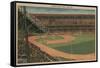 New York, NY - Yankee Stadium During Baseball Game-Lantern Press-Framed Stretched Canvas