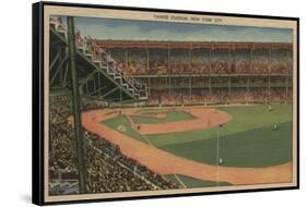 New York, NY - Yankee Stadium During Baseball Game-Lantern Press-Framed Stretched Canvas