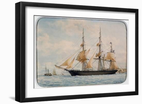 New York Ocean Herald Clipper, by Francois Roux (1811-1882), Watercolour, 19th Century-null-Framed Giclee Print