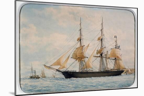 New York Ocean Herald Clipper, by Francois Roux (1811-1882), Watercolour, 19th Century-null-Mounted Giclee Print