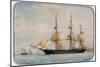 New York Ocean Herald Clipper, by Francois Roux (1811-1882), Watercolour, 19th Century-null-Mounted Giclee Print