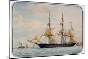 New York Ocean Herald Clipper, by Francois Roux (1811-1882), Watercolour, 19th Century-null-Mounted Giclee Print