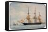 New York Ocean Herald Clipper, by Francois Roux (1811-1882), Watercolour, 19th Century-null-Framed Stretched Canvas