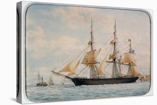 New York Ocean Herald Clipper, by Francois Roux (1811-1882), Watercolour, 19th Century-null-Stretched Canvas
