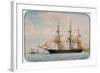 New York Ocean Herald Clipper, by Francois Roux (1811-1882), Watercolour, 19th Century-null-Framed Giclee Print