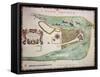 New York Old Map. By Unknown Author, Published 1664-marzolino-Framed Stretched Canvas