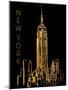 New York on Black-Nicholas Biscardi-Mounted Art Print