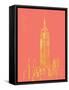 New York on Coral-Nicholas Biscardi-Framed Stretched Canvas