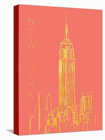 New York on Coral-Nicholas Biscardi-Stretched Canvas