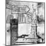 New York One Way B&W-Sara Abbott-Mounted Art Print