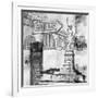 New York One Way B&W-Sara Abbott-Framed Art Print