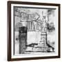 New York One Way B&W-Sara Abbott-Framed Art Print