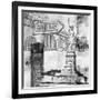 New York One Way B&W-Sara Abbott-Framed Art Print