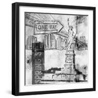 New York One Way B&W-Sara Abbott-Framed Art Print