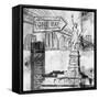 New York One Way B&W-Sara Abbott-Framed Stretched Canvas