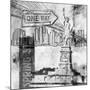 New York One Way B&W-Sara Abbott-Mounted Art Print