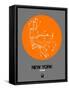 New York Orange Subway Map-NaxArt-Framed Stretched Canvas