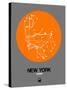 New York Orange Subway Map-NaxArt-Stretched Canvas