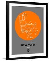 New York Orange Subway Map-NaxArt-Framed Art Print