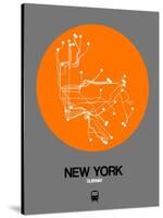 New York Orange Subway Map-NaxArt-Stretched Canvas